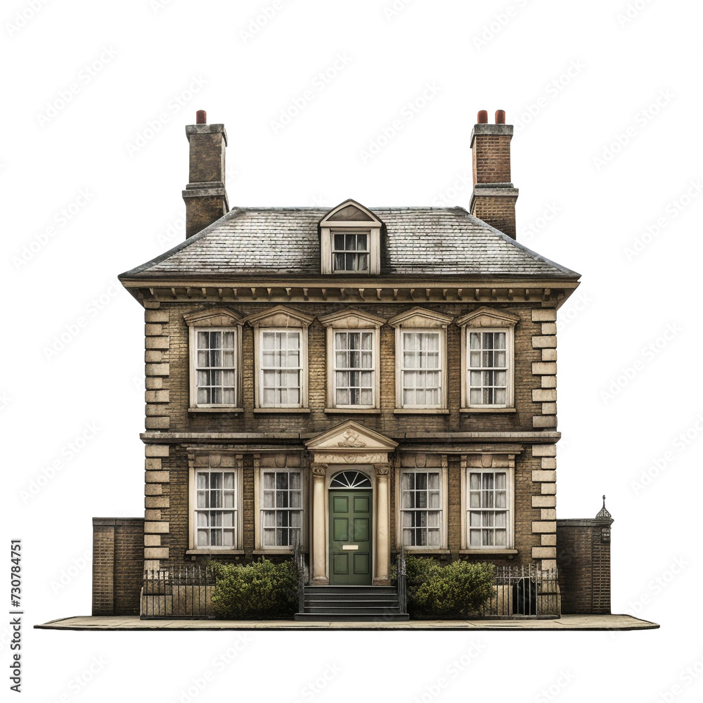 Georgian House isolated on transparent background Georgian House isolated on transparent background