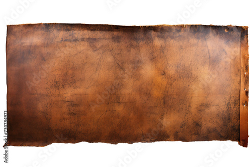 Rough strip of leather banner isolated on transparent background Generative Ai photo