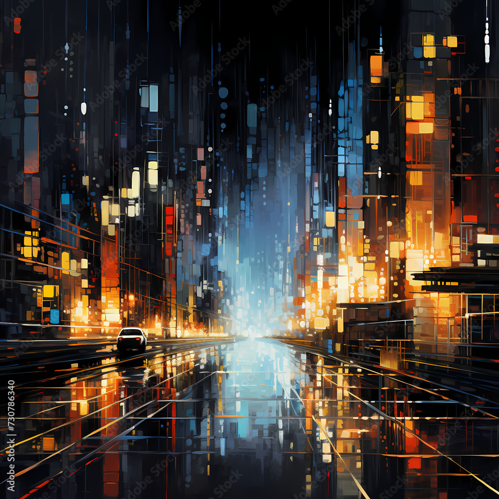 Abstract city lights at night -