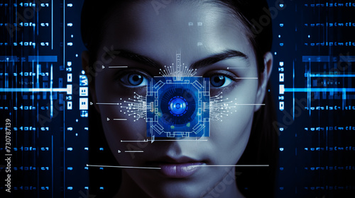 High-tech eye scanning for secure digital identification © XaMaps