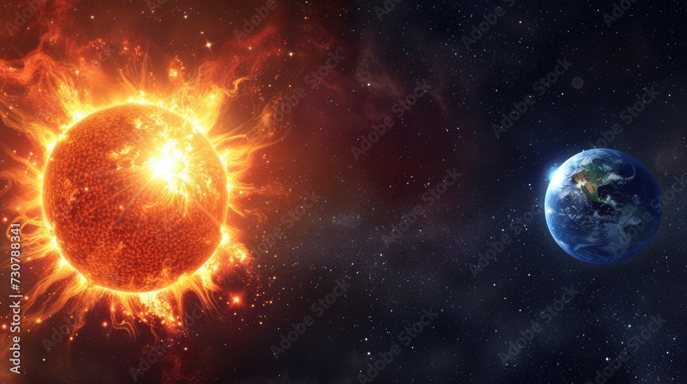 Dramatic Cosmic View of Sun and Earth Dramatic Cosmic View of Sun and Earth