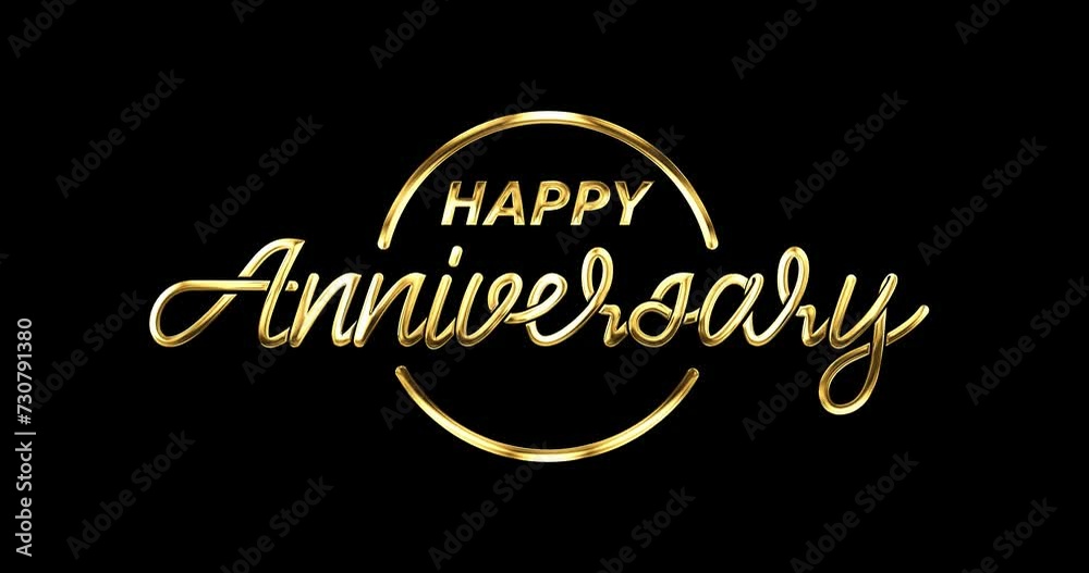 Happy Anniversary lettering text Animation on the transparent background. Handwritten text with modern brush lettering in 4 clips of luxury color. Great for celebrations and events Happy Anniversary lettering text Animation on the transparent background. Handwritten text with modern brush lettering in 4 clips of luxury color. Great for celebrations and events