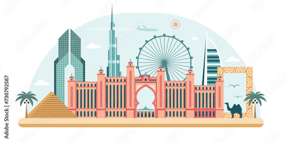 Travel Dubai City Skyline Web Banner