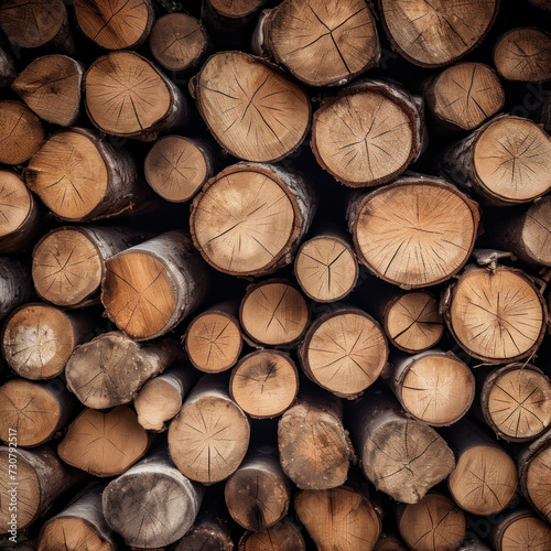 Rustic Charm  A Piled Tapestry of Firewood Logs Creating a Textured Background