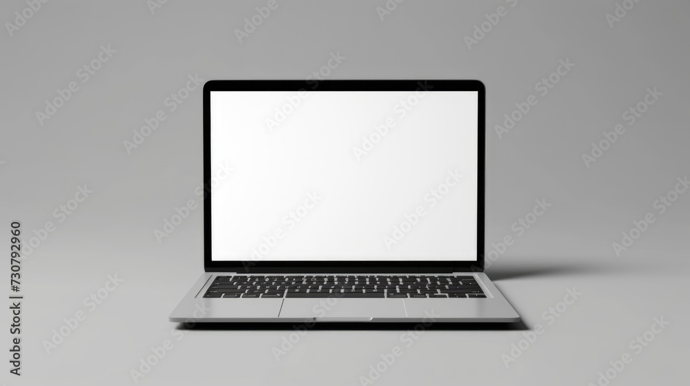 Minimalist Laptop Mockup with White Blank Screen Minimalist Laptop Mockup with White Blank Screen