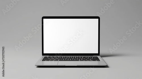 Minimalist Laptop Mockup with White Blank Screen
