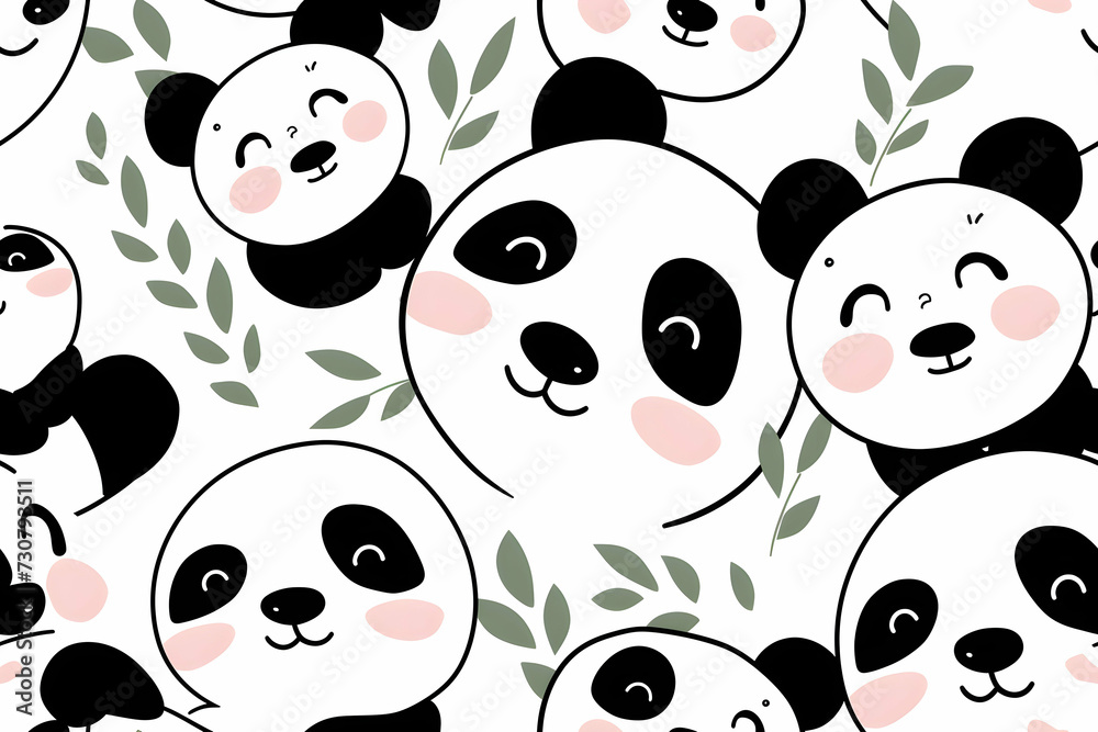 Obraz premium seamless pattern with panda