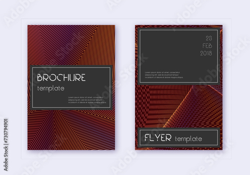 Black cover design template set. Orange abstract l