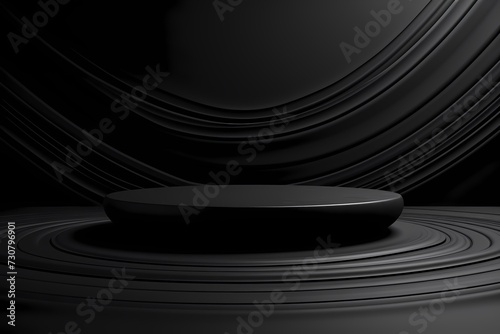 Modern and sophisticated empty solid color background in a sleek onyx black