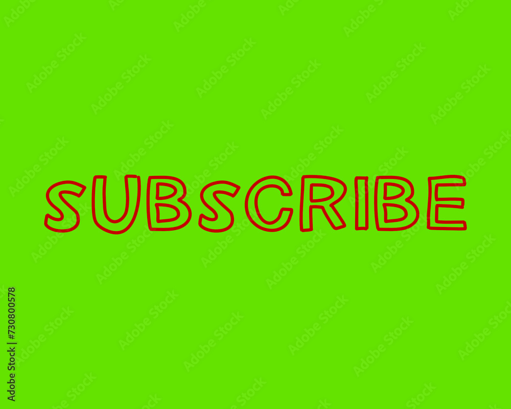 Subscribe on a green background for social media use