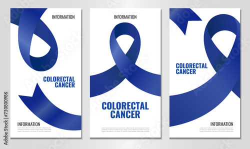 Vector illustration of National Colorectal Cancer Awareness Month. Banner with ribbon. Use as advertising, invitation, banner,
