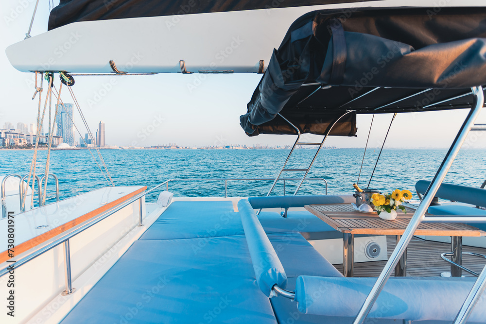 Fototapeta premium Sundeck on a luxury yacht