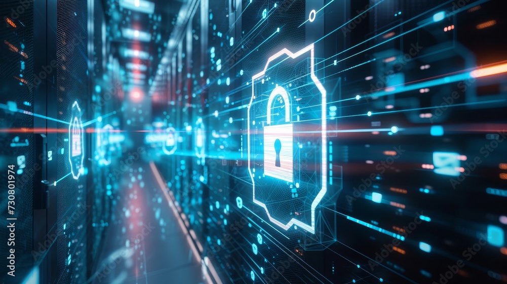 Digital Vigilance: Social Media Security Signs and Lock Symbol Digital Vigilance: Social Media Security Signs and Lock Symbol