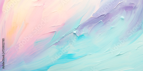 Calm water underwater blurry texture blue background for copy space text. Abstract ocean wave brushstrokes art for spring Easter, Mother’s Day travel. Pastel impasto romantic paint banner by Vita