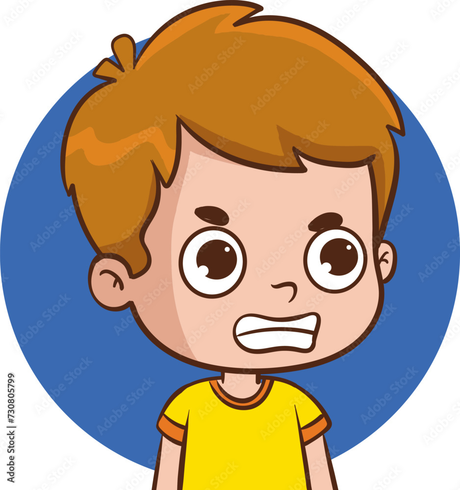 kids faces showing different emotions vector Illustration 