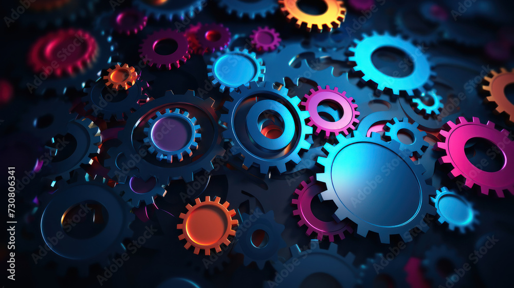 Abstract techno gear background with geometric colorful gear wheels. Space for gear text. Vector gears modern mechanism industrial . Technology gears Abstract techno gear background with geometric colorful gear wheels. Space for gear text. Vector gears modern mechanism industrial . Technology gears