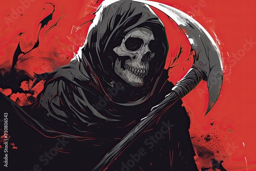 illustration of a scary Grim reaper death