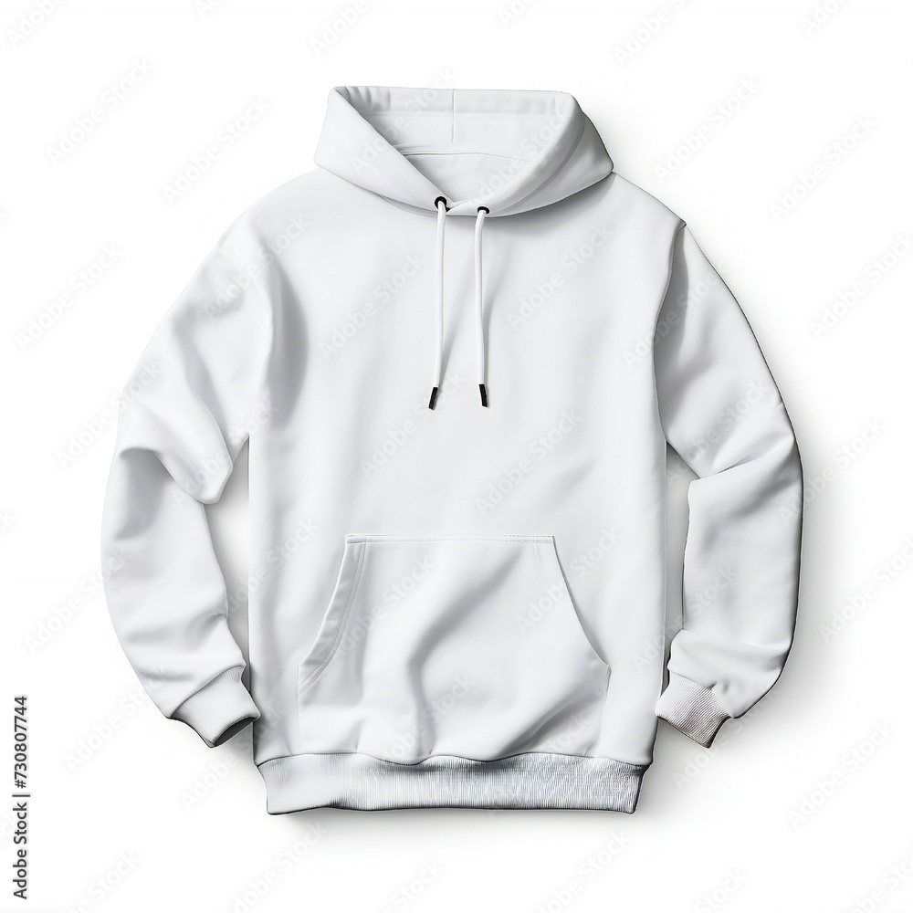 Mockup of men's oversized white hoodie isolated on white background Generative Ai Mockup of men's oversized white hoodie isolated on white background Generative Ai