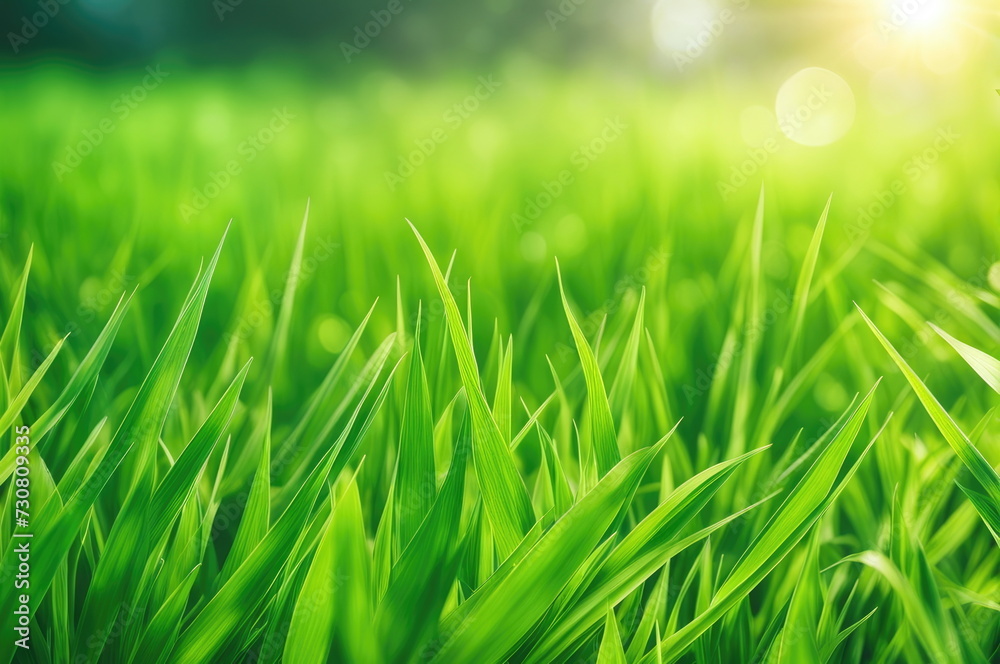Fresh Spring Grass with Bokeh Background