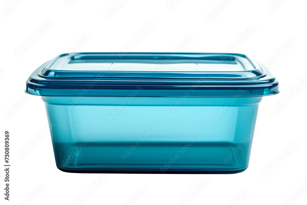 A blue glass container with a secure lid, designed for storing and conveniently transporting food. Isolated A blue glass container with a secure lid, designed for storing and conveniently transporting food. Isolated
