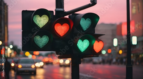 traffic lights in the city (Love art)