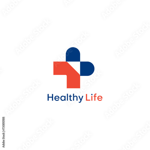 Cross and pill icon medical logo. Letter t logo for business, science, healthcare, medical, hospital and doctor letter design vector