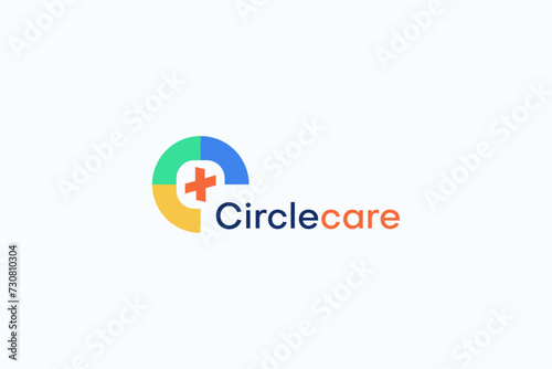 Circle with plus cross icon medical logo. Usable for business, science, healthcare, medical, hospital and doctor chanel design vector