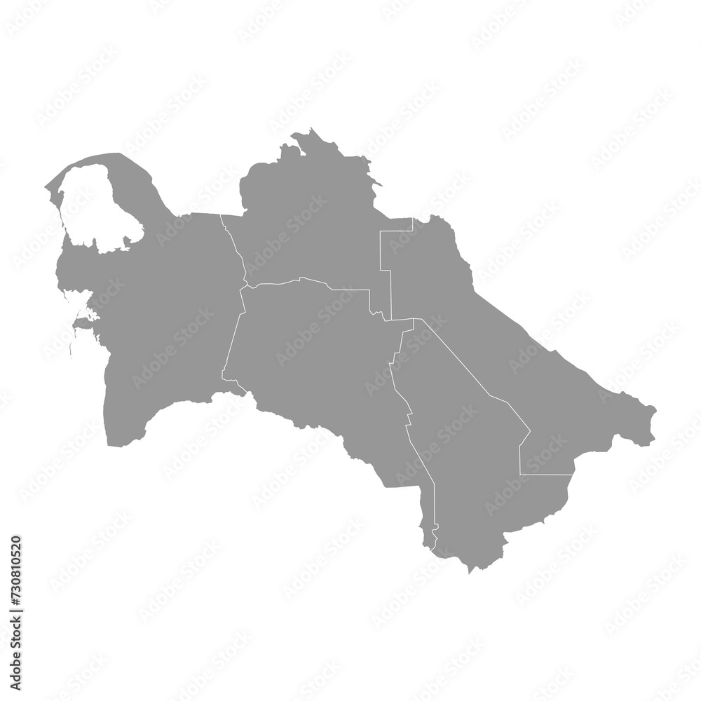 Fototapeta premium Turkmenistan map with administrative divisions. Vector illustration.