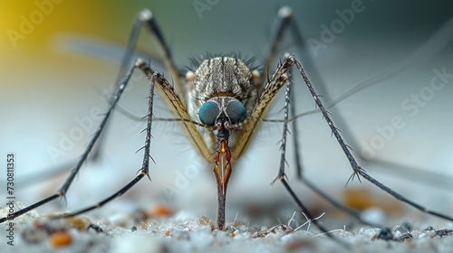 close up of a mosquito on the wall