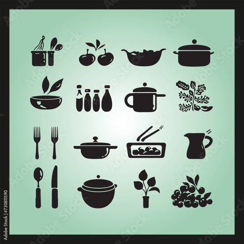 food silhouette set