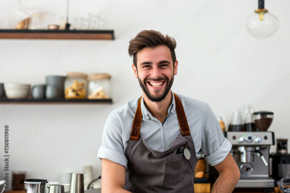 Smiling Man Apron Kitchen Cook Prepare Meal Baking Recipe Chef Food Chef