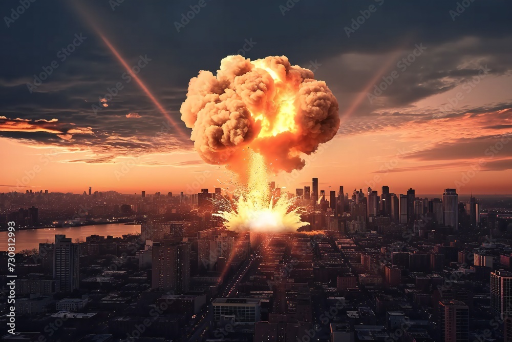 Nuclear explosion in the town