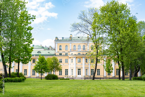 Polish garden and building of museum-Estate of G. R. Derzhavin, St. Petersburg