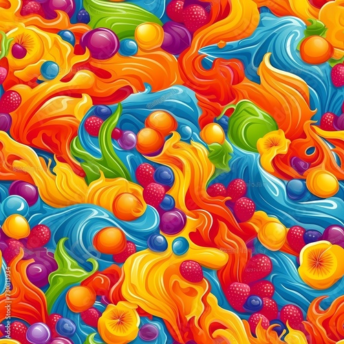 Abstract Fruit and Juice Swirl