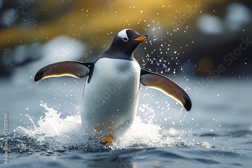 Penguin Paddleboarding in the Ocean Generative AI