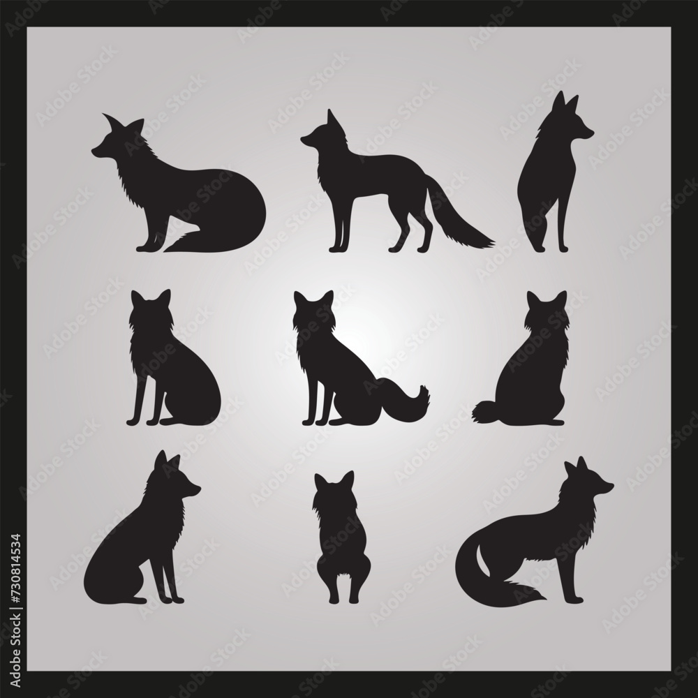 Fox silhouette set