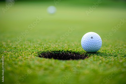 Golf ball near the hole