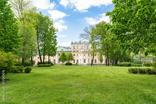 Polish garden and building of museum-Estate of G. R. Derzhavin, St. Petersburg