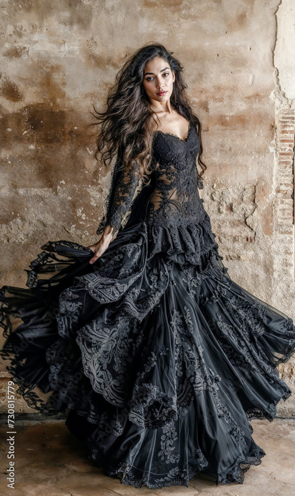 Beautiful Spirited Spanish Woman Dancing Flamenco with a Beautiful Dress Traditional Spain Folklore Wallpaper Digital Art Magazine Background Poster Card Beautiful Spirited Spanish Woman Dancing Flamenco with a Beautiful Dress Traditional Spain Folklore Wallpaper Digital Art Magazine Background Poster Card