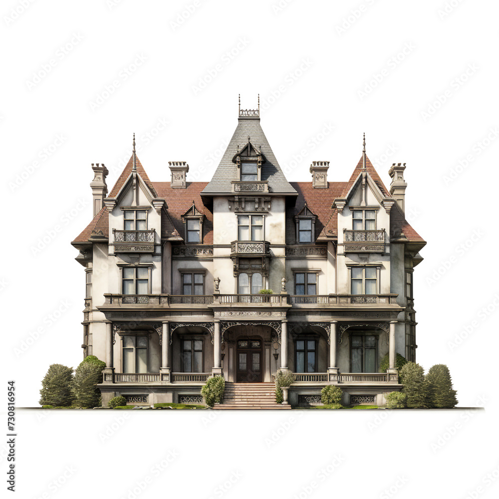 Fototapeta premium Manor house isolated on transparent background
