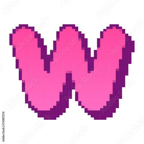 Pixelated Letter W