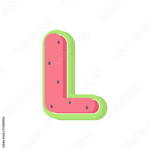 Watermelon Alphabet L