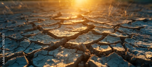 Earth's cracked ground signifies the worldwide water scarcity.