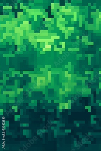 Abstract green color graduated and pixelated background. Pixels backdrop. Empty space for design, copy space.