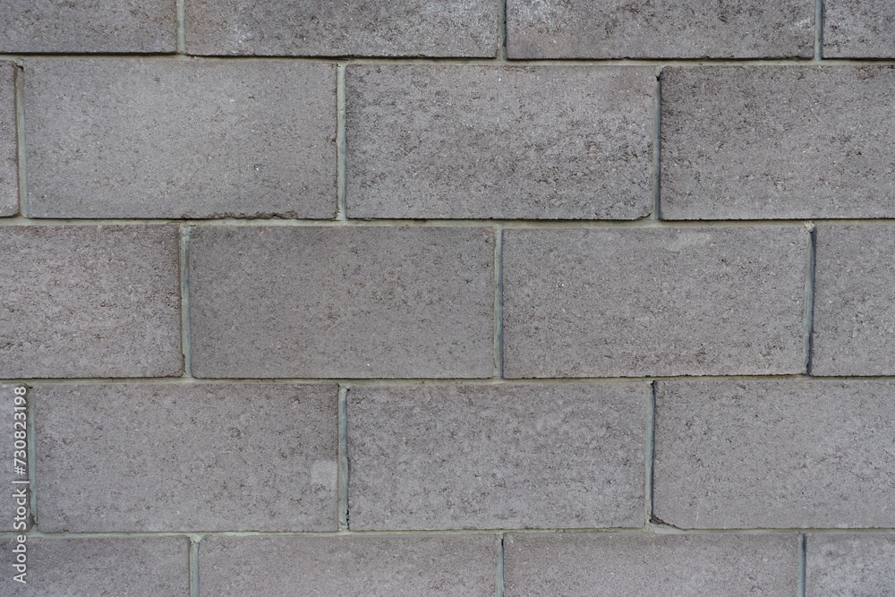 Close view of wall made of gray concrete masonry units