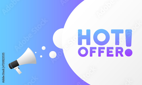 Hot offer sign. Flat style. Vector illustration