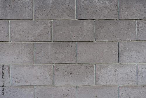 Surface of wall made of gray concrete masonry units