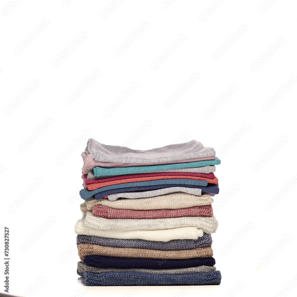 a stack of clothes on a white background of isolate a stack of clothes on a white background of isolate
