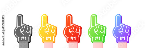 Number 1 thumbs up icons. Number 1 icons set. Flat style. Vector icons
