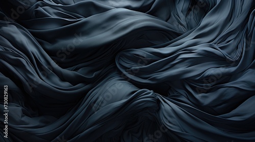 Elegant Black Satin Fabric with Luxurious Smooth Texture